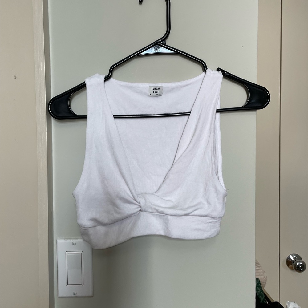 Aritzia White Tie Tank Top